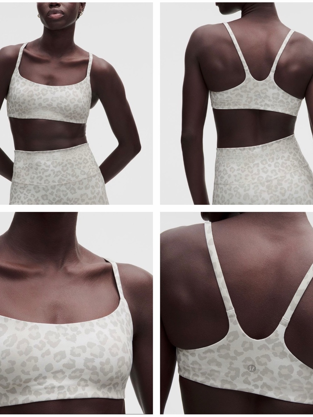 lululemon athletica Light Cream Leopard-Print Scoop Sports Bra